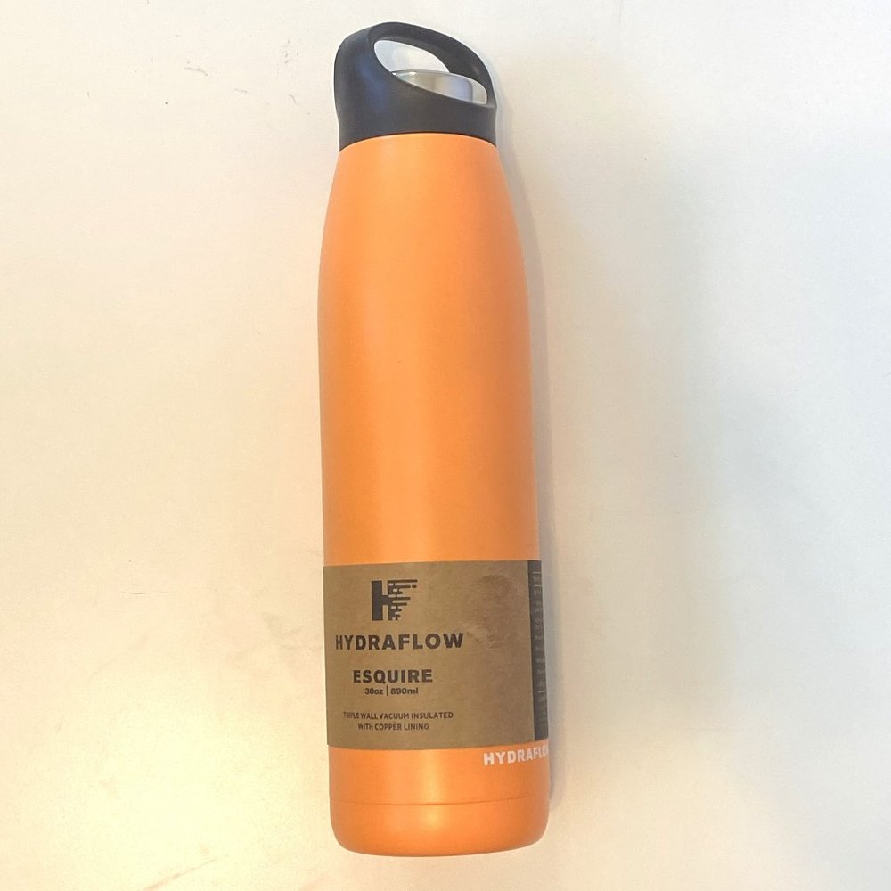 HydraFlow Orange Esquire 30 0z 890 ML Vacuum Insulated Water Bottle New